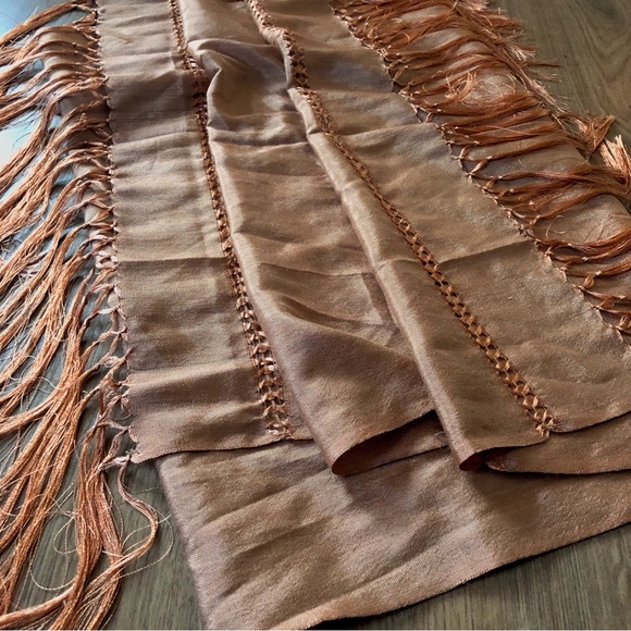**GIVEAWAY** Beautiful Bronze Scarf Shawl with Fringe - Picture 4 of 4
